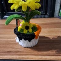 girasole artificiale in vaso 