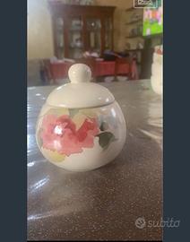 Zuccheriera Vintage in Ceramica Creamware con Deco