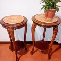 Coppia di Gueridon con piano in marmo