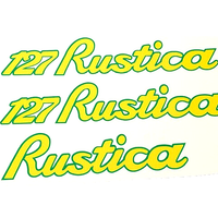 fiat 127 rustica adesivi kit 3 pz stickers logo