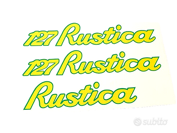 fiat 127 rustica adesivi kit 3 pz stickers logo