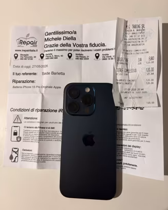 Iphone 15 Pro 256 GB con batteria originale nuova