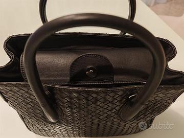 BORSA IN VERA PELLE INTRECCIATA - NUOVA