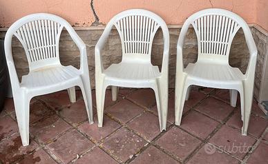 SET STOCK 3 SEDIE IN RESINA PLASTICA arredo casa