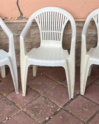 SET STOCK 3 SEDIE IN RESINA PLASTICA arredo casa