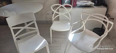 3 sedie design poliuretano 