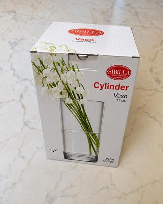 Vaso cilindrico in vetro soffiato