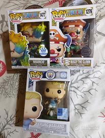 Lotto Funko Pop One Piece Marco, Buggy, Haaland
