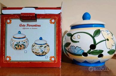 Porta cipolla in ceramica con decorazione a mano