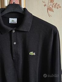 Polo Lacoste Maniche Lunghe Nero