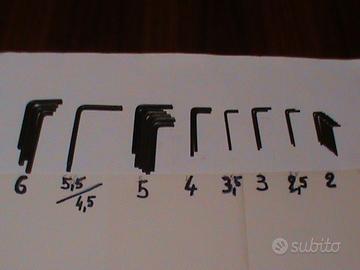 29 chiavi a brugola acciaio brunito poco usate