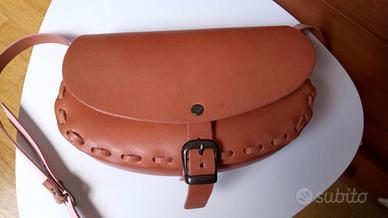 Borsa tracolla cuoio Pelle Nuda Made Italy nuova