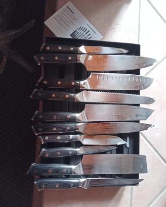 Set coltelli in acciaio di Damasco
