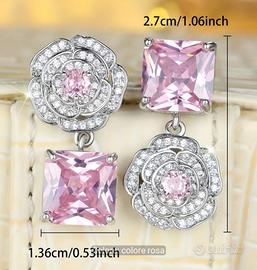 orecchini asimmetrici in cubic zirconia 