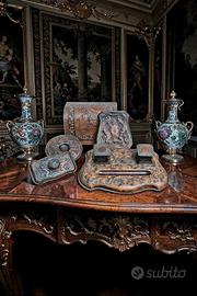 Prestigioso Set Da Scrivania Calamaio Antico cuoio