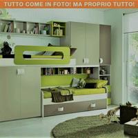 cameretta soppalco per bambini in legno