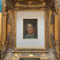 Pietro Melandri olio su cartone - ritratto