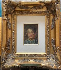 Pietro Melandri olio su cartone - ritratto