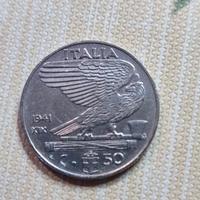 Moneta da 50 centesimi 1941 Vittorio Emanuele III
