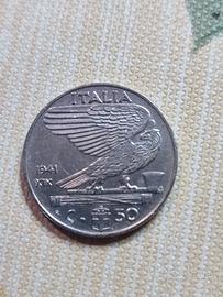 Moneta da 50 centesimi 1941 Vittorio Emanuele III