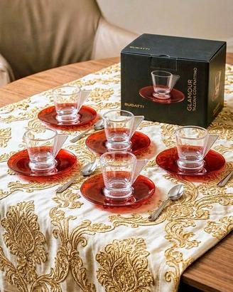SET 5 tazzine caffè con piattino Bugatti 
