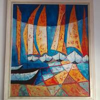 Dipinto ad olio su tela , con cornice in legno 