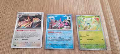 Carte pokemon noctowl celebi e veluza