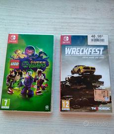 Nintendo Switch giochi Lego DC Villani e Wreckfest