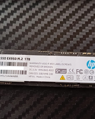 SSD HP EX950 1TB M.2 NVME GEN3 DIFETTOSO
