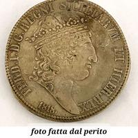 ARGENTO PIASTRA FERDINANDO I 1818 PERIZIATA