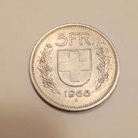moneta 5 franchi svizzeri del 1968