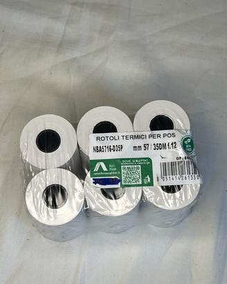 6 Rotoli Carta Termica per POS e Cassa 57mm