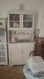 VETRINA IN LEGNO MASSELLO BIANCA STILE SHABBY