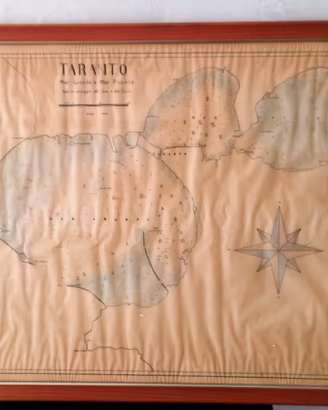 Mappa antica TARANTO 1887 - Punti di ormeggio