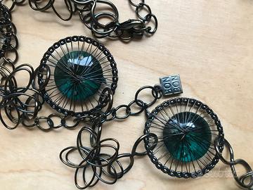 Collana elementi verde smeraldo