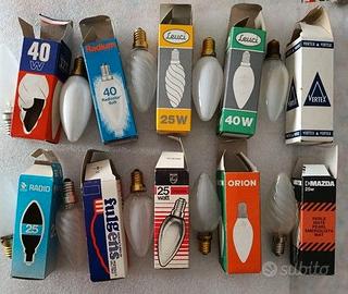 10 lampadine marche d'epoca vintage collezione