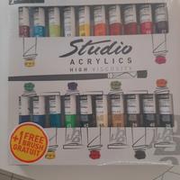 COFANETTO 20 COLORI ACRILICI PEBEO CON PENNELLO