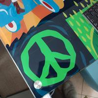 scrivania vetro colorato 