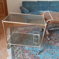 Carrello ottone e cristallo