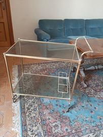 Carrello ottone e cristallo