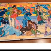 winx bicchieri e puzzle anni 2002