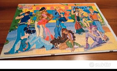 winx bicchieri e puzzle anni 2002