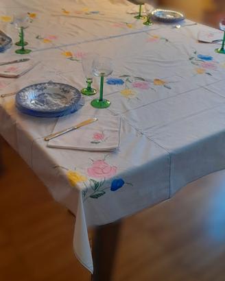 Tovaglia rettangolare in cotone leggero con otto t
