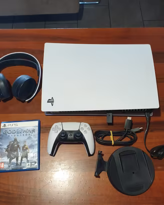 PLAYSTATION 5 + JOYSTICK + CUFFIE + GOD OF WAR RAG