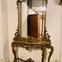 Antica consolle e specchiera del XVIII secolo