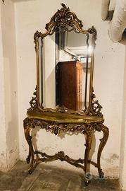 Antica consolle e specchiera del XVIII secolo