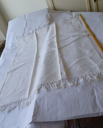2 Asciugamani lino vintage ricamo 80x108 cifra MP