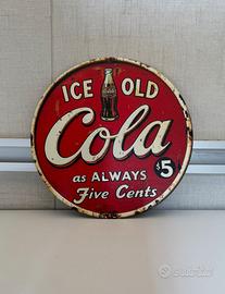 Insegna coca cola vintage stampa su alluminio