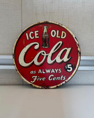 Insegna coca cola vintage stampa su alluminio