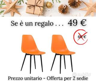 2 Sedie Arancioni in PoliPropilene. Eterne